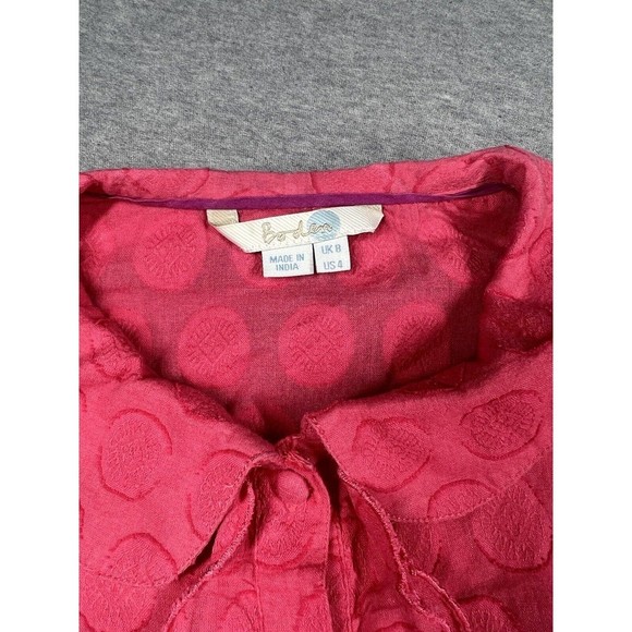 Boden top us size 4 pink ruffles button down ruffles - Picture 2 of 9